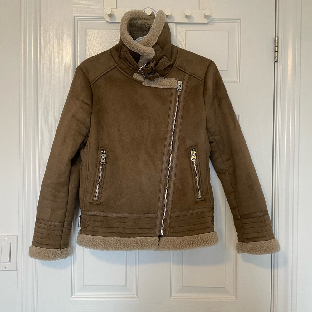 Zara faux shearling bomber - S